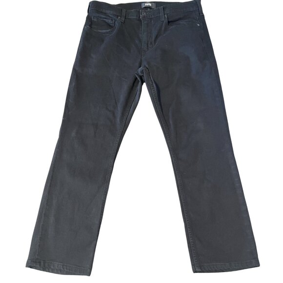 Paige Federal Jeans Mens Size 32 Black Shadow Straight Preppy Stretch Classic - Picture 2 of 16